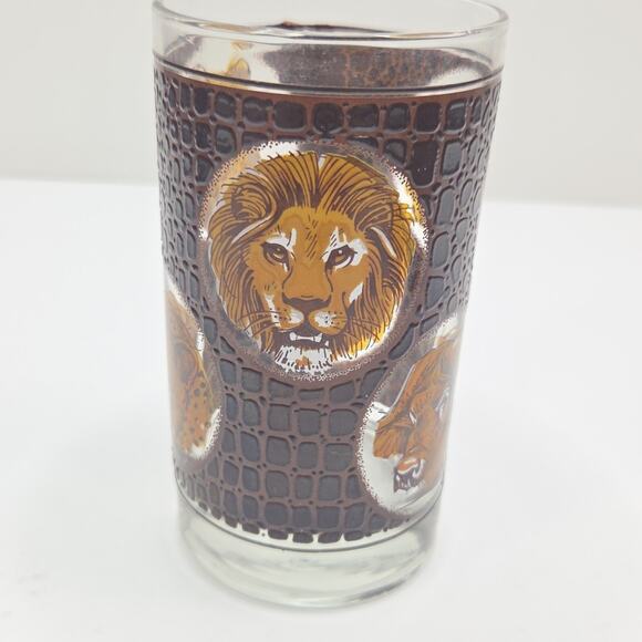 Libbey African Safari Textured Tumblers Highball Signed M. Dia Set of 5 Vintage - Picture 7 of 14